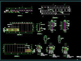 一套小区入口艺术景墙设计详图CAD图纸